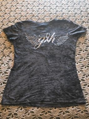Next Level Apparel Black/Grey Short-Sleeve Tee  Wing Graphic